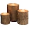 Vintiquewise Bark Wooden Pillar Tree Stump Tea Light Rustic Candle Holder , PK 3 QI003888.3 - alternate 1